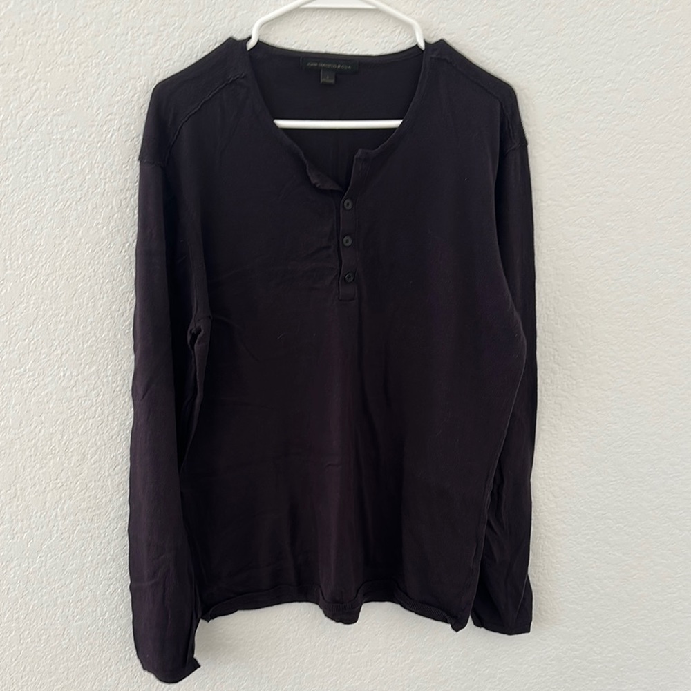 Dark Purple John Varvatos Henley Shirt